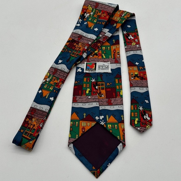 Balancine Tie Works Disney Mickey & Co. Neck Tie - Mickey Mouse Walking Pluto - Picture 4 of 5